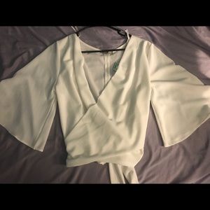 White crossover top